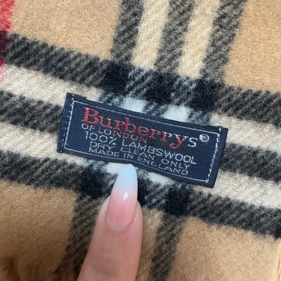 BURBERRYS VINTAGE Nova Check Plaid 100% Lambswool Scarf - Picture 3 of 5